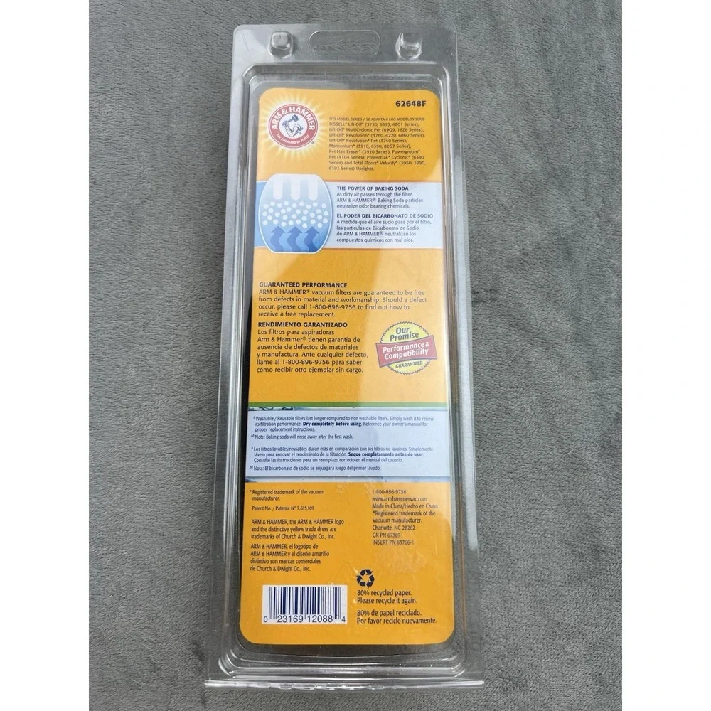 Arm & Hammer Vacuum Filters for Bissell 8 & 14, Odor Control – New